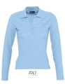 Dames Polo Lange Mouw Podium Sols 11317 Sky Blue